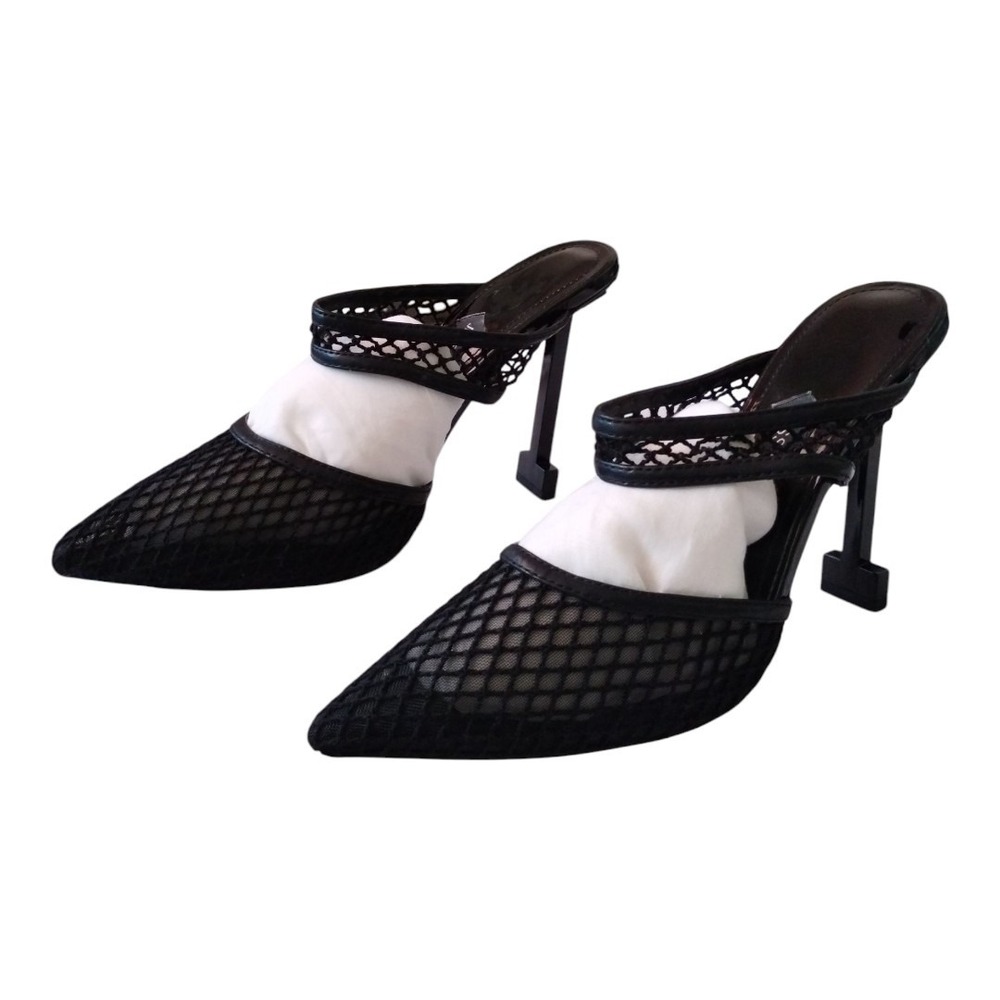 Jessica Women's 9 Rich Black Ysabelle Fishnet Pointed Toe Pump Edgy Party